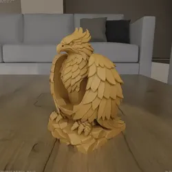 Majestic Phoenix Sculpture STL for 3D Printing
