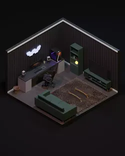 Office Room Low-poly 3D model
