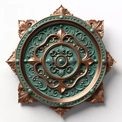 Ornate Antique Decorative Medallion 3D model
