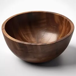 Rustic Dark Wood Serving Bowl 3D model