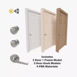 Six Panel Interior Door 3D model