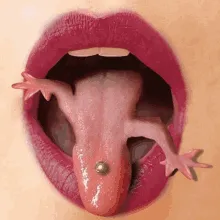 2 em 1 Suporte Alexa Echo Dot 4a e 5a Geração Sexy Tongue e Suporte para Piercing