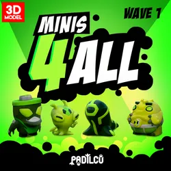 4 3D MINI FIGURE  BUZZSHOCK, THE WORST, SHIP, SKURD OMNIVERSE figure