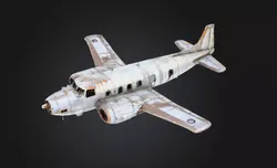 Abandoned Airplane Low-poly 3D model