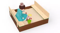 Baby Girl in Sandpit Fur Rigged 3D model