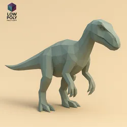 Baryonyx cretaceous carnivorous spinosaurid cretaceous dinosaur Low Poly style