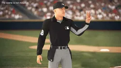 Baseball Umpire in Cap Showing Points 3D model