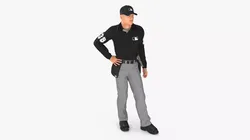 Baseball Umpire in Cap Standing Pose 3D model
