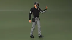 Baseball Umpire with Protective Mask Showing Points 3D model
