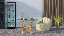Baseball World Series Trophy with Whiskey Set on Glass Table 3D model