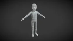 Boy Kid Base Mesh 3D Model 1000 Polygons