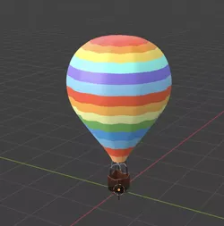 Cartoon Colored Balloon Low-poly 3D model