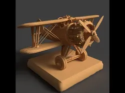 Chinese wooden airplane figure    Low-poly 3D model