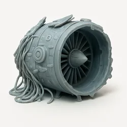 Destroyed Jet Engine STL Model - Sci-Fi Crashed Aircraft Engine