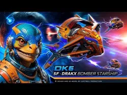 DRAKX - ALIEN Bomber DK6 Low-poly 3D model