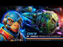 DRAKX - ALIEN Freighter DK5 Low-poly 3D model
