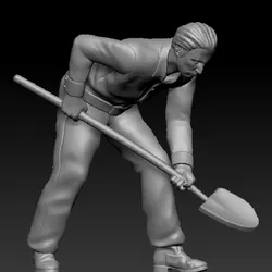 Farmer with Shovel – 3D Printable Figurine