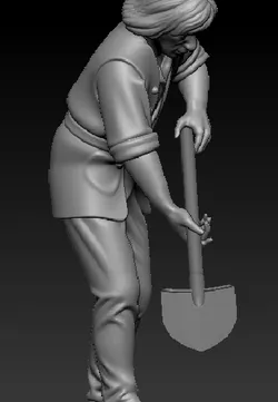 Farmer with Shovel – 3D Printable Figurine