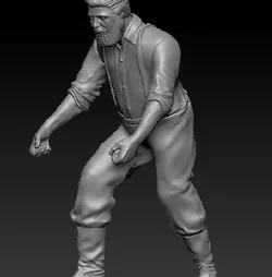Farmer with Wheelbarrow – 3D Printable Figurine
