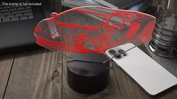 Hologram Lamp with Sport Car Red 3D model