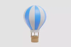 Hot Air Balloon Low-poly 3D model
