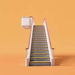 Minimalist Airport Staircase Low-poly 3D model