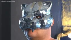 Mirror Panther Costume Mask Silver 3D model