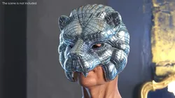 Ornamental Lion Mask Silver 3D model