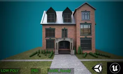 PBR Exterior House Model  Game ready Ready Low-poly 3D model