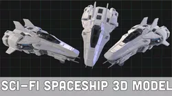 SciFi Spaceship Futuristic Space Fighter Jet 3D model