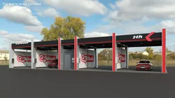 Self Service Car Wash with Vehicles 3D model