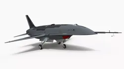 Tactical Stealth Jet with Landing Gear Deployed Grey Rigged 3D model