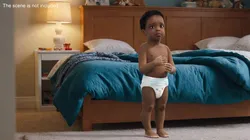 Toddler Boy Dark Skinned in Diaper Standing 3D model