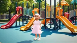 Toddler Girl Everyday Summer Dress Standing Fur 3D model