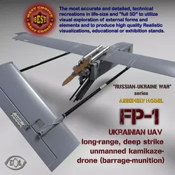 Ukrainian UAV  FP1 long range deep strike air drone Fire Point   3D model