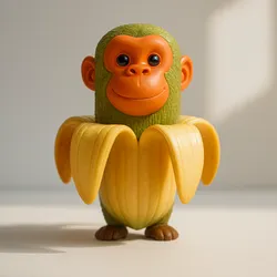 Adorable Monkey-Banana Hybrid Figurine