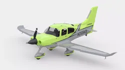 Aircraft Propeller Carbon Lime Low-poly 3D model
