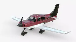 Aircraft Propeller Turbo Red Black 3D model