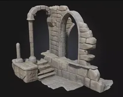 Ancient Stone Arch Ruins  Echoes of Lost Architectural Glory 3D model