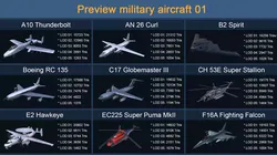 Asset - 25 military aircraft models - VR AR 3D Model Pack