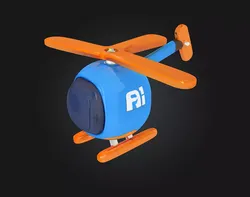 Blue Toy Helicopter 3D print model