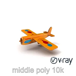Cardboard Airplane Toy Model Pack Low-poly 3D model