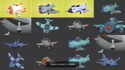 Cartoon Aircraft 3D Model Pack