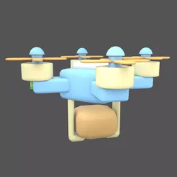 Drone Delivery Icon v1 001 Low-poly 3D model