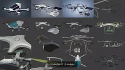 Generic Drones - Quadcopter - Hexacopter - Taxi 3D Model Pack