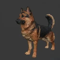 German Shepherd Realistic 3D Printable STL Model