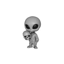 Halloween Skull Man 3D Print – Creepy Horror Figurine Holding a Skull, Spooky Decorative Model
