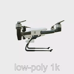 Hawk Eye Scout Drone with Retractable Landing Gear Low-poly 3D model