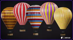 Hot Air Balloon Low-poly 3D model