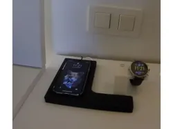 Iphone X wireless charger stand and Fossil watch stand